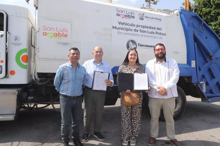 Galindo entrega camión recolector a Tierra Nueva para fortalecer servicios básicos